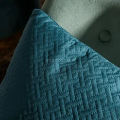 Coussin carré velours (40 x 40 cm) Dolce Bleu canard