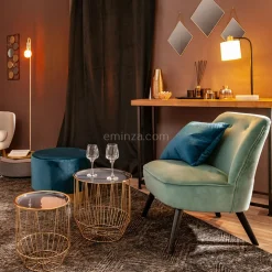 Coussin carré velours (40 x 40 cm) Dolce Bleu canard