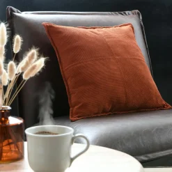 Coussin carré velours (45 x 45 cm) Dandy Terracotta