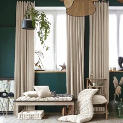 Coussin carré velours de coton (45 x 45 cm) Victor Beige pampa