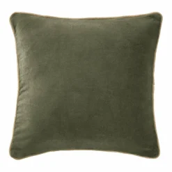 Coussin carré velours de coton (45 x 45 cm) Victor Vert thym