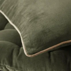 Coussin carré velours de coton (45 x 45 cm) Victor Vert thym