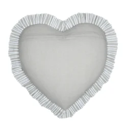 Coussin cœur coton (45 x 45 cm) Joséphine Gris