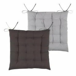 Coussin de chaise carré (40 x 40 cm) Duo Gris anthracite