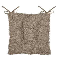 Coussin de chaise carré bouclette (38 x 38 cm) Cosylife Taupe
