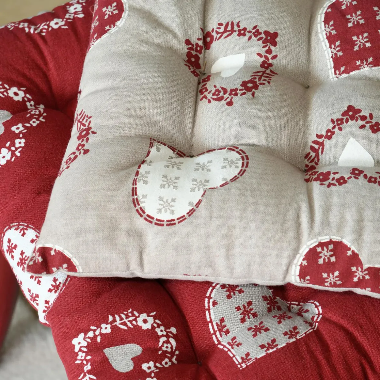 Coussin de chaise carré coton (40 x 40 cm) Ornon Taupe