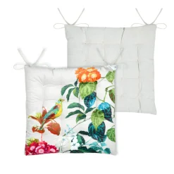 Coussin de chaise carré coton (38x38 cm) Emmy Ecru