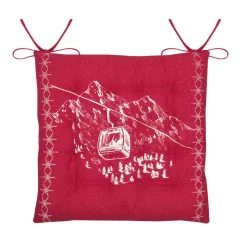 Coussin de chaise carré coton (38x38 cm) Villard Rouge