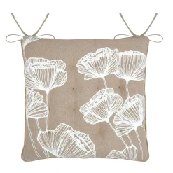 Coussin de chaise carré coton (38 x 38 cm) Oriana Beige
