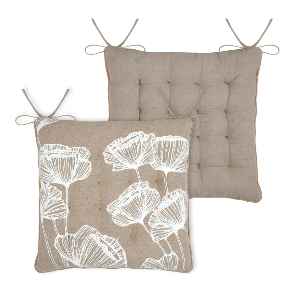 Coussin de chaise carré coton (38 x 38 cm) Oriana Beige