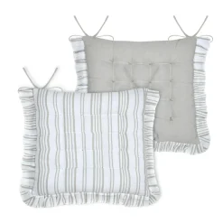 Coussin de chaise carré coton (38 x 38 cm) Joséphine Ecru