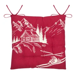 Coussin de chaise carré coton (38x38 cm) Villard Bordeaux