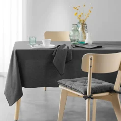 Coussin de chaise carré coton recyclé Mistraline Gris anthracite