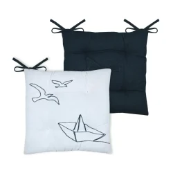 Coussin de chaise carré coton (38 x 38 cm) Bordemer Blanc