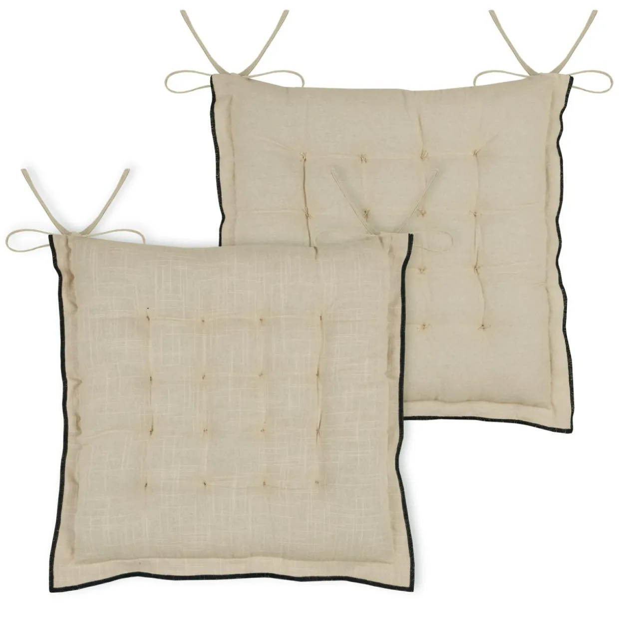 Coussin de chaise carré coton (38 x 38 cm) Helios Ecru