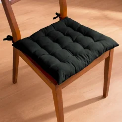 Coussin de chaise carré coton (40 x 40 cm) Pixel Noir