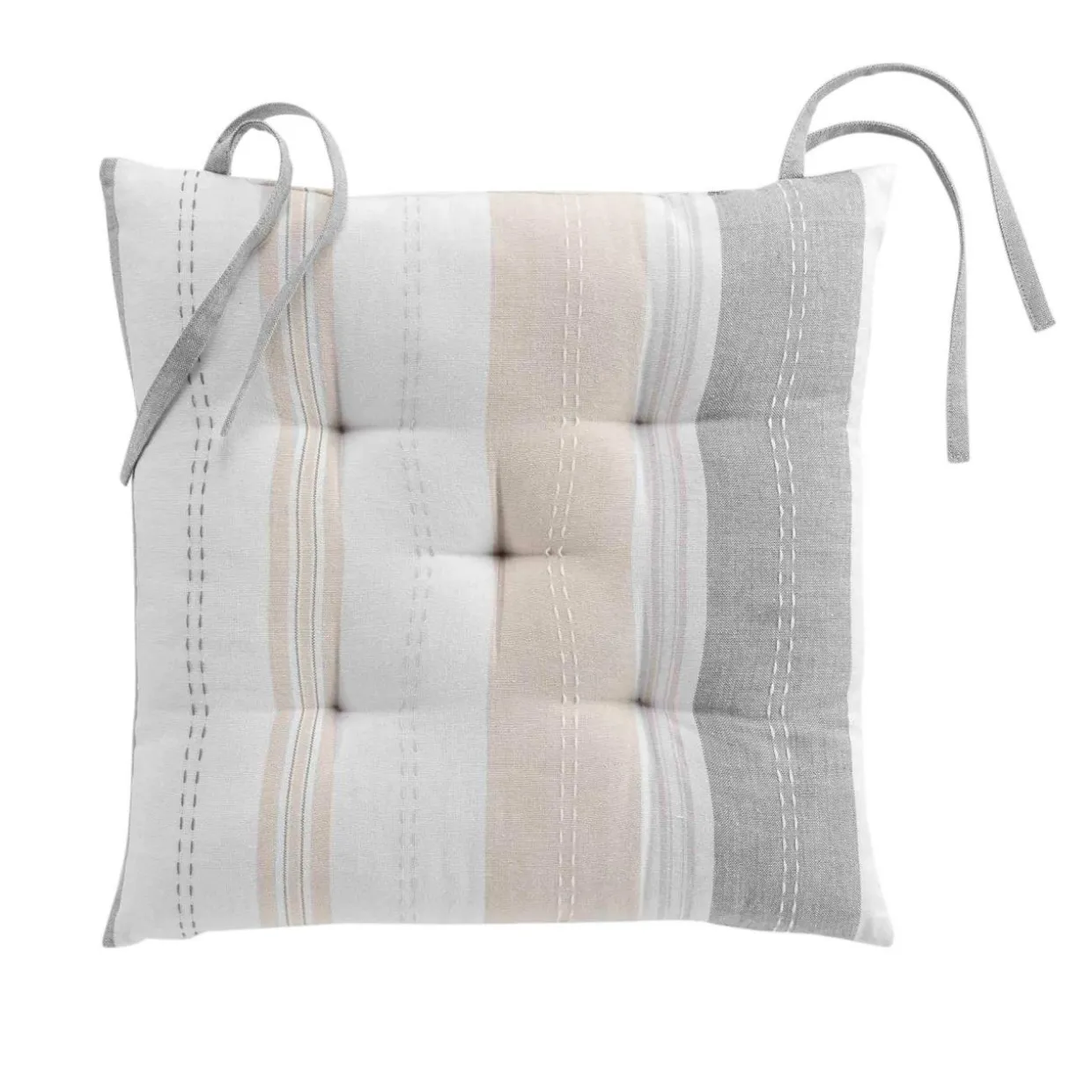 Coussin de chaise carré coton recyclé Andria Beige