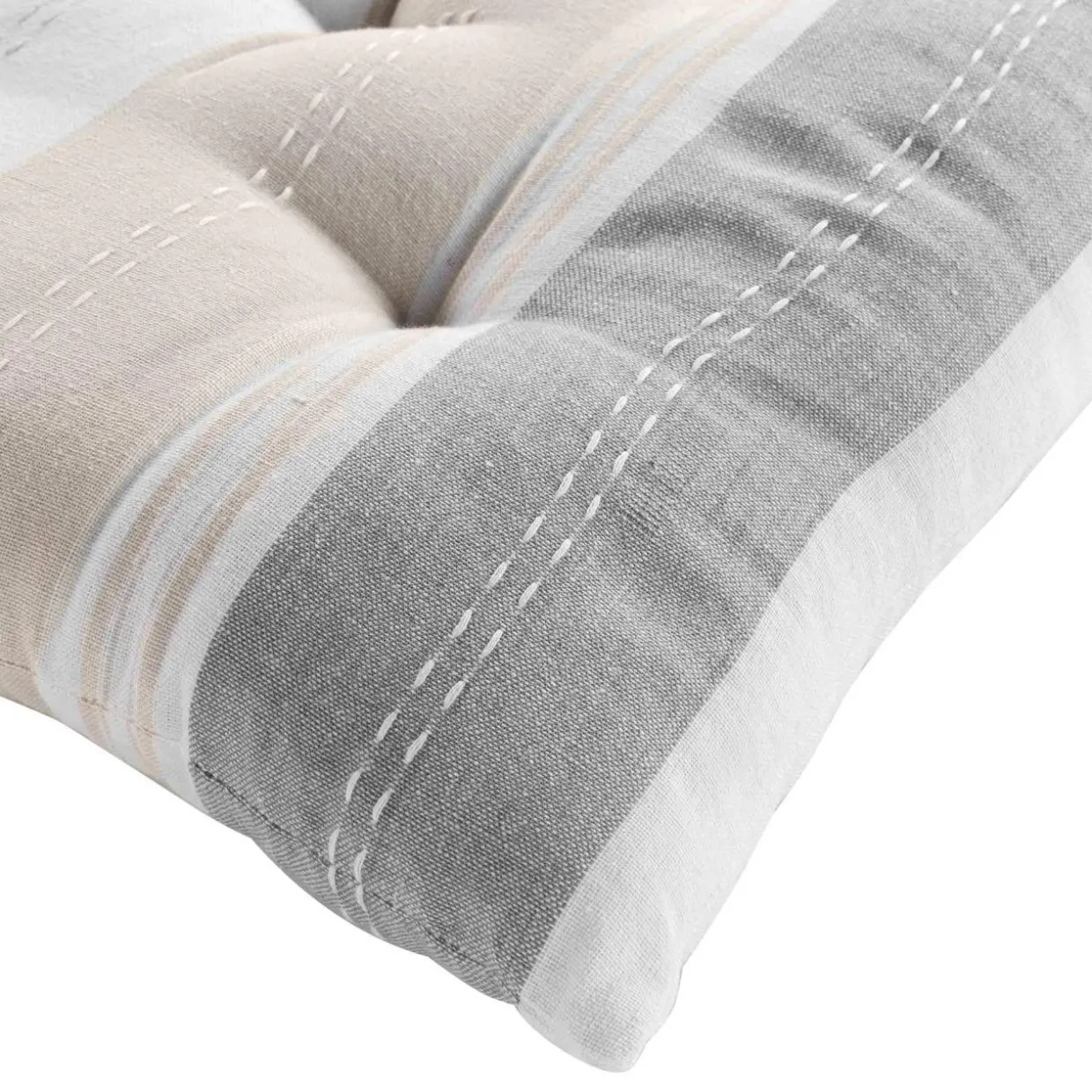 Coussin de chaise carré coton recyclé Andria Beige