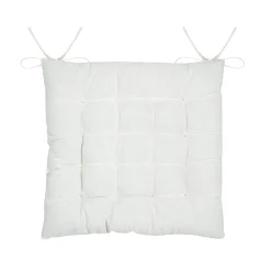 Coussin de chaise carré coton (38 x 38 cm) Blokken Ecru