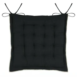 Coussin de chaise carré coton (38 x 38 cm) Helios Noir
