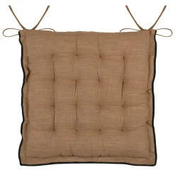 Coussin de chaise carré coton (38 x 38 cm) Helios Camel