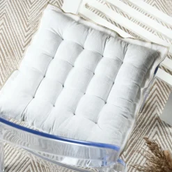 Coussin de chaise carré coton (38 x 38 cm) Helios Blanc