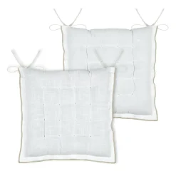 Coussin de chaise carré coton (38 x 38 cm) Helios Blanc