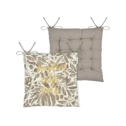 Coussin de chaise carré coton (38 x 38 cm) Hemera Taupe
