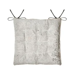 Coussin de chaise carré fausse fourrure (40 x 40 cm) Asgard Gris perle