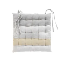 Coussin de chaise carré polycoton (38 x 38 cm) Iliade Gris