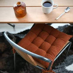 Coussin de chaise carré velours (38 x 38 cm) Dandy Terracotta