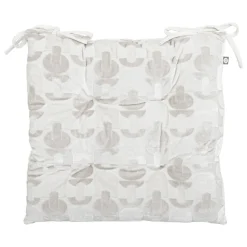 Coussin de chaise carré velours (38 x 38 cm) Luna Ecru