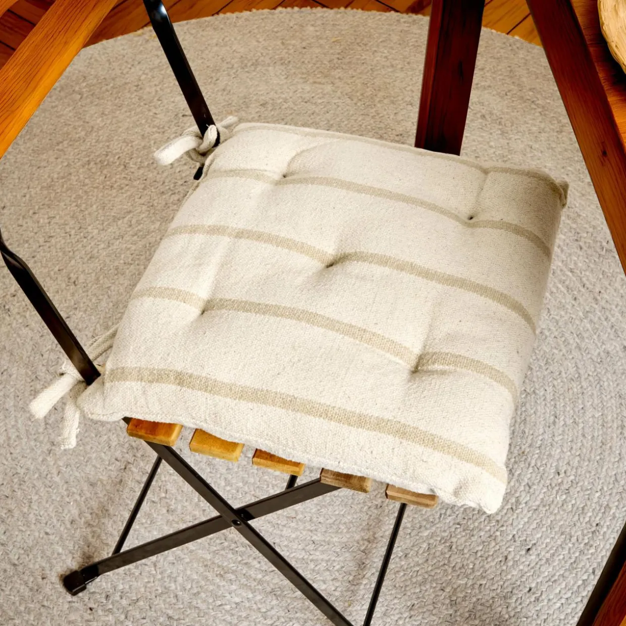 Coussin de chaise extérieur toile de coton (40 x 40 cm) Ocealys Beige