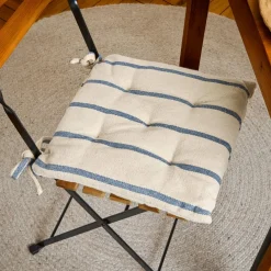 Coussin de chaise extérieur toile de coton (40 x 40 cm) Ocealys Bleu marine