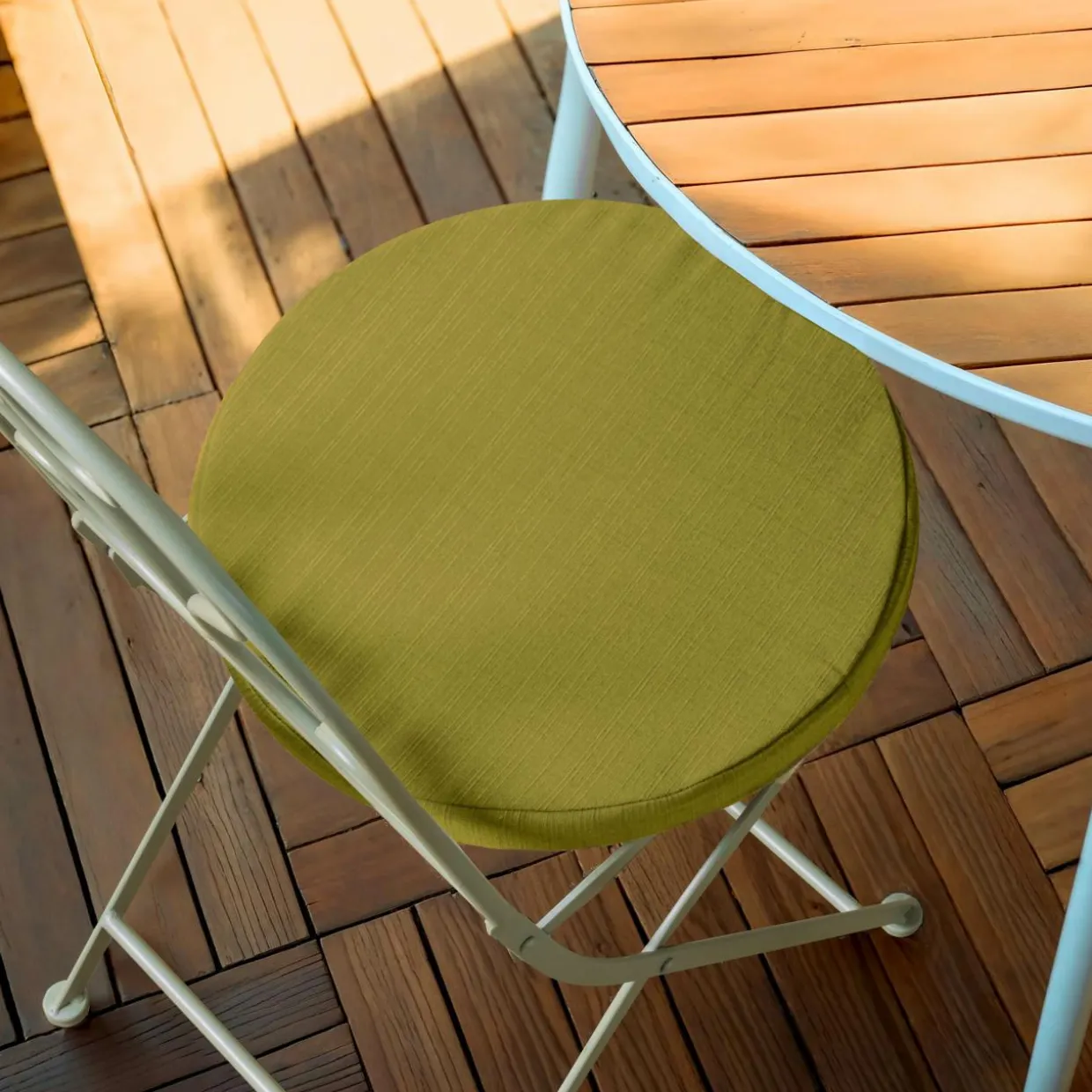 Coussin de chaise extérieur rond (40 cm) Sunset Vert olive
