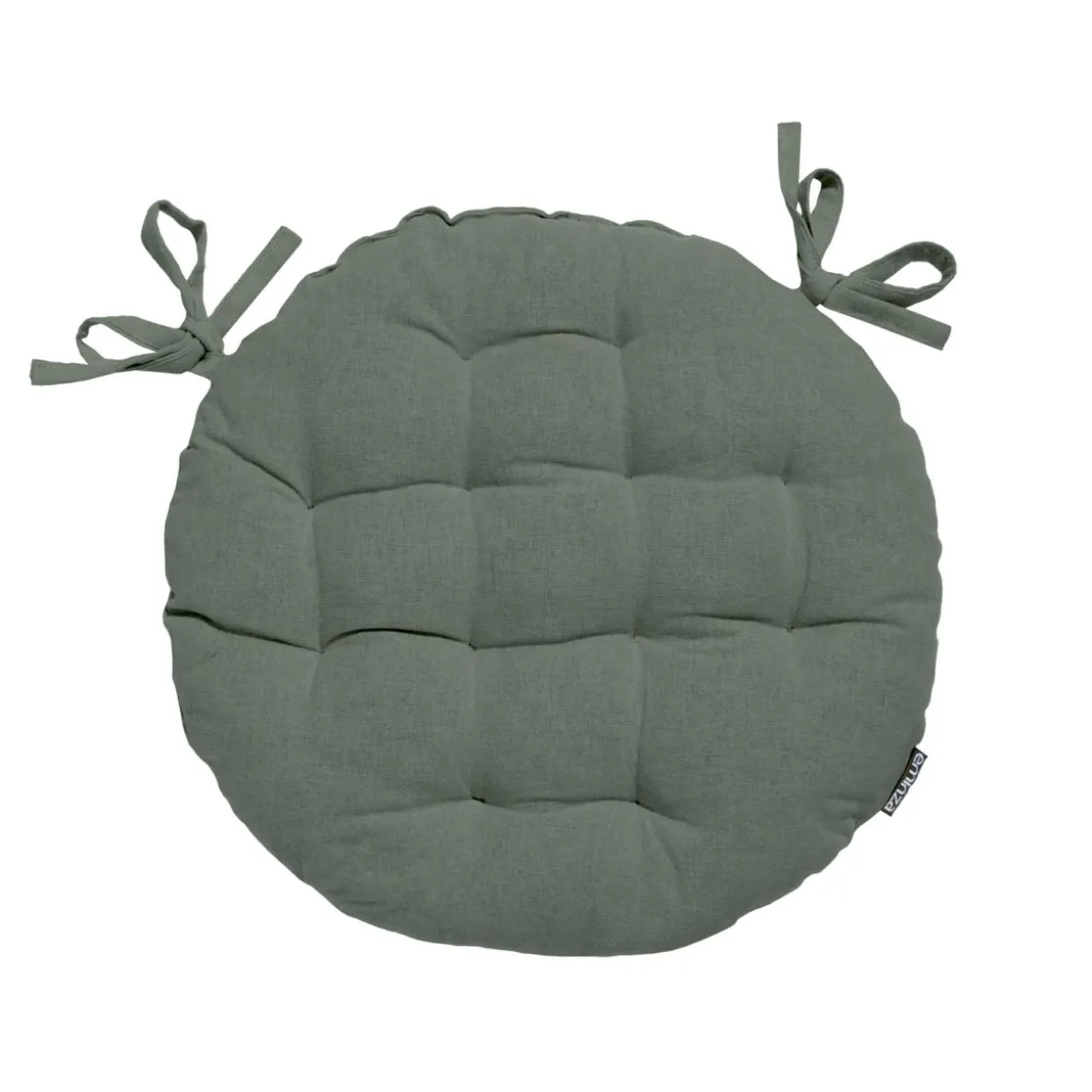 Coussin de chaise rond coton (40 cm) Pixel Vert kaki