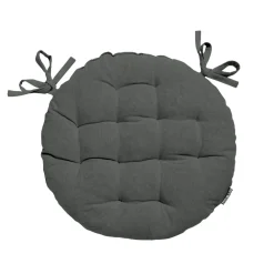 Coussin de chaise rond coton (40 cm) Pixel Gris anthracite