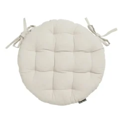 Coussin de chaise rond coton (40 cm) Pixel Beige