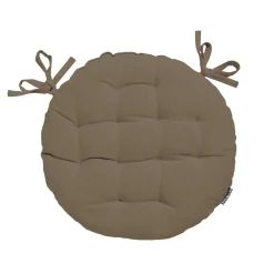 Coussin de chaise rond coton (40 cm) Pixel Taupe
