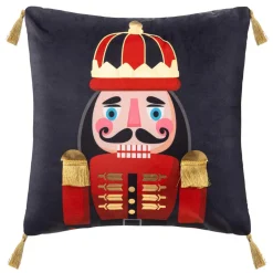 Coussin de Noël carré (40 cm) Casse-noisette Bleu marine