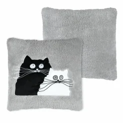 Coussin de Noël carré (45 cm) Douillet Gris