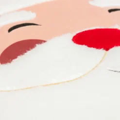 Coussin de Noël carré (40 x 40 cm) Joyeux Papa Noël Blanc et rouge