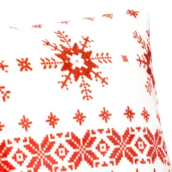 Coussin de Noël carré (40 x 40 cm) Flocons de neige Rouge et blanc