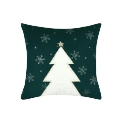 Coussin de Noël carré velours (45 x 45 cm) Harold Vert sapin