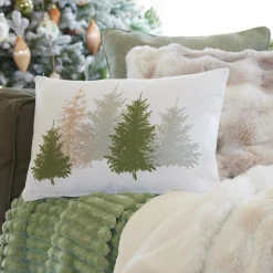 Coussin de Noël rectangulaire (30 x 50 cm) Forêt de sapins