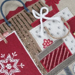 Coussin de Noël rectangulaire coton (40 x 60 cm) Réveillon cadeaux Taupe