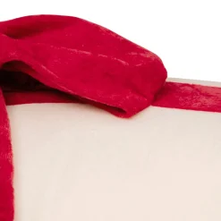 Coussin de Noël rectangulaire (50 x 30 cm) Nœud en velours Rouge et écru