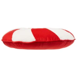 Coussin de Noël rond (D40 cm) Bonbon Rouge et blanc