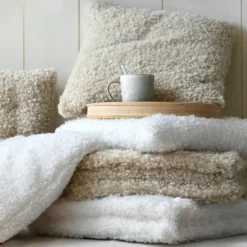 Coussin de sol carré bouclette (45 x 45 cm) Grignon Ecru