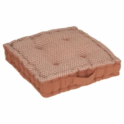 Coussin de sol carré coton (40 x 40 cm) Otto Terracotta